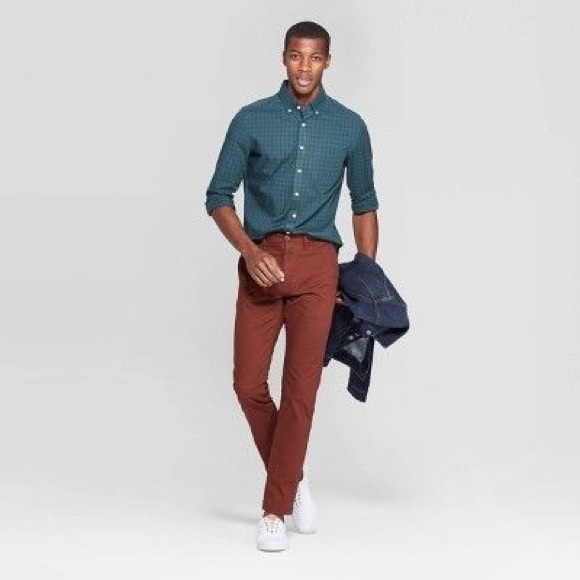 NWT Slim Fit Hennepin Chino Pant 33 x 30 Red Brown - Picture 3 of 11